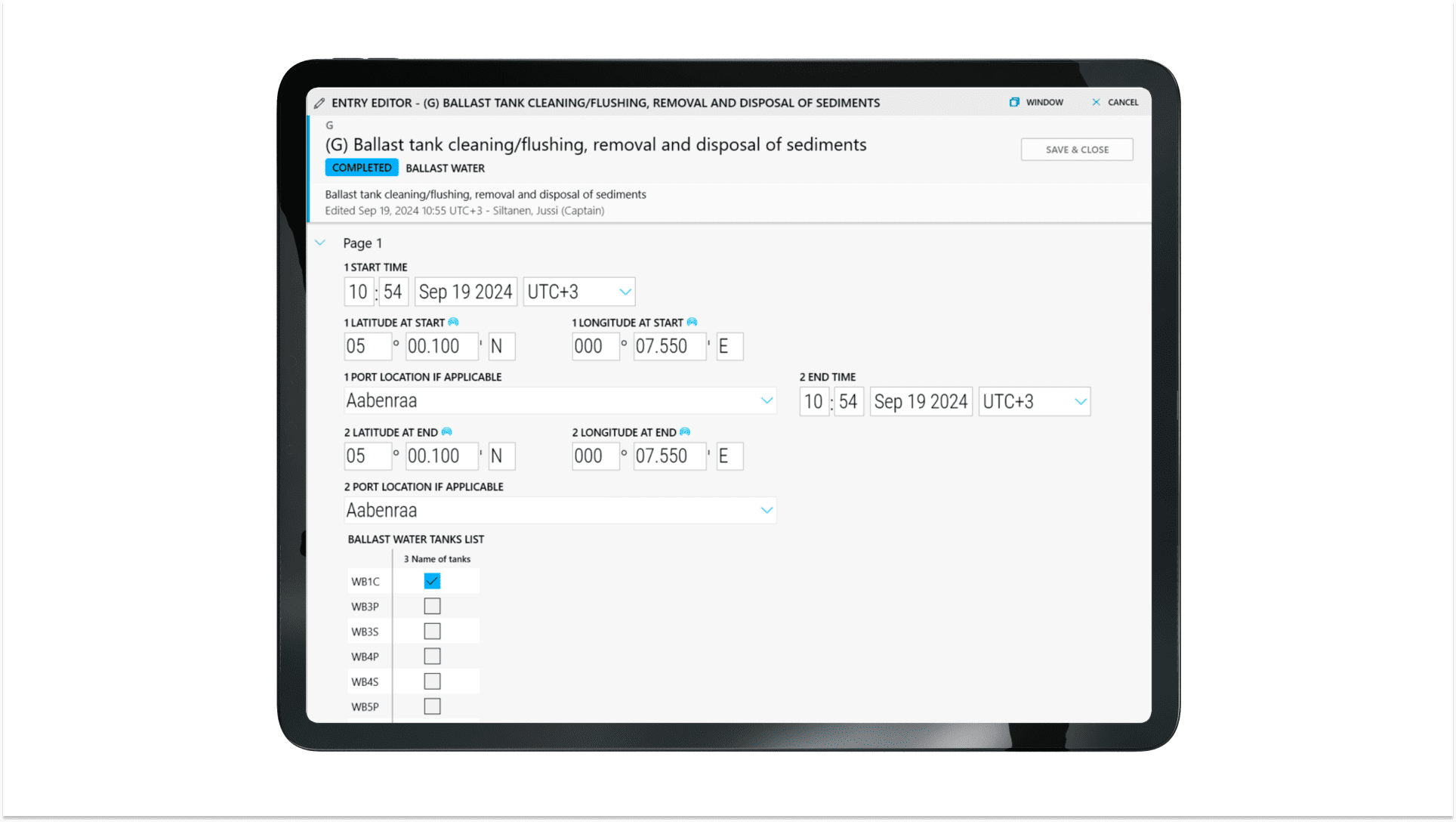 Ballast water record keeping: Ready-made entry templates are pre-configured to follow the latest guidelines, minimizing the need for manual data entry.