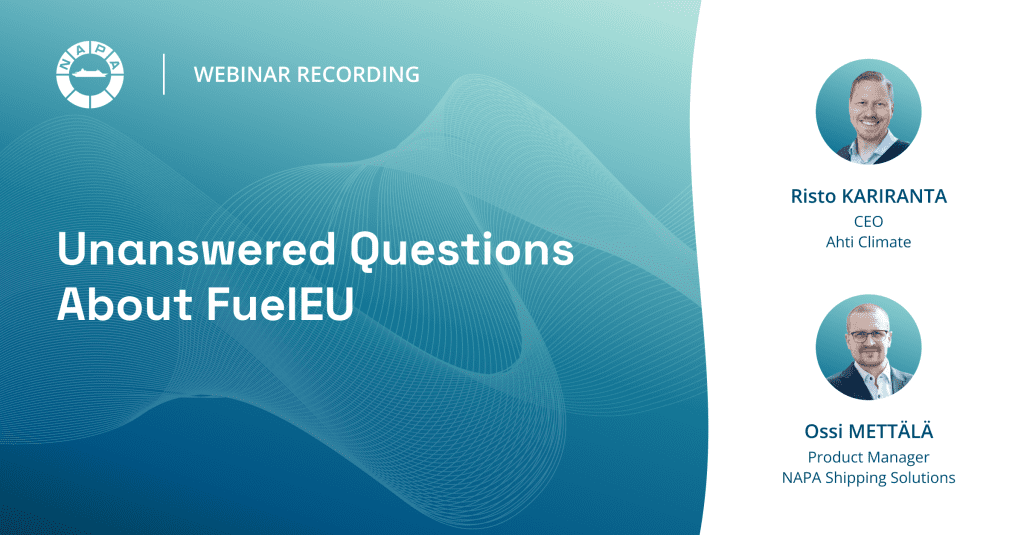 Unanswered questions about FuelEU - NAPA webinar